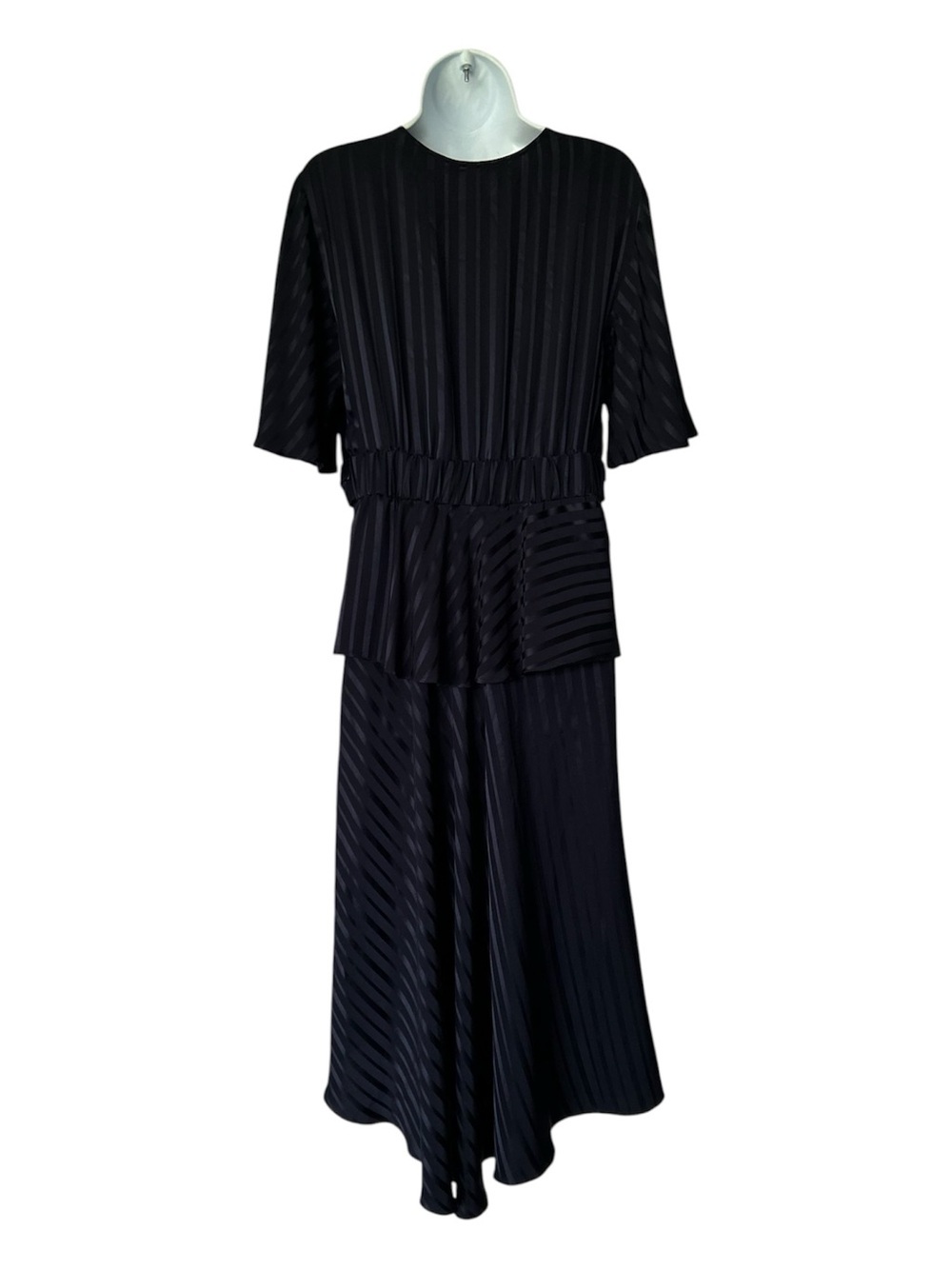 A.L.C. Avi Silk Dress Navy Twist Front Asymmetric Midi Dress $645. Excellent 10 - Picture 3 of 9